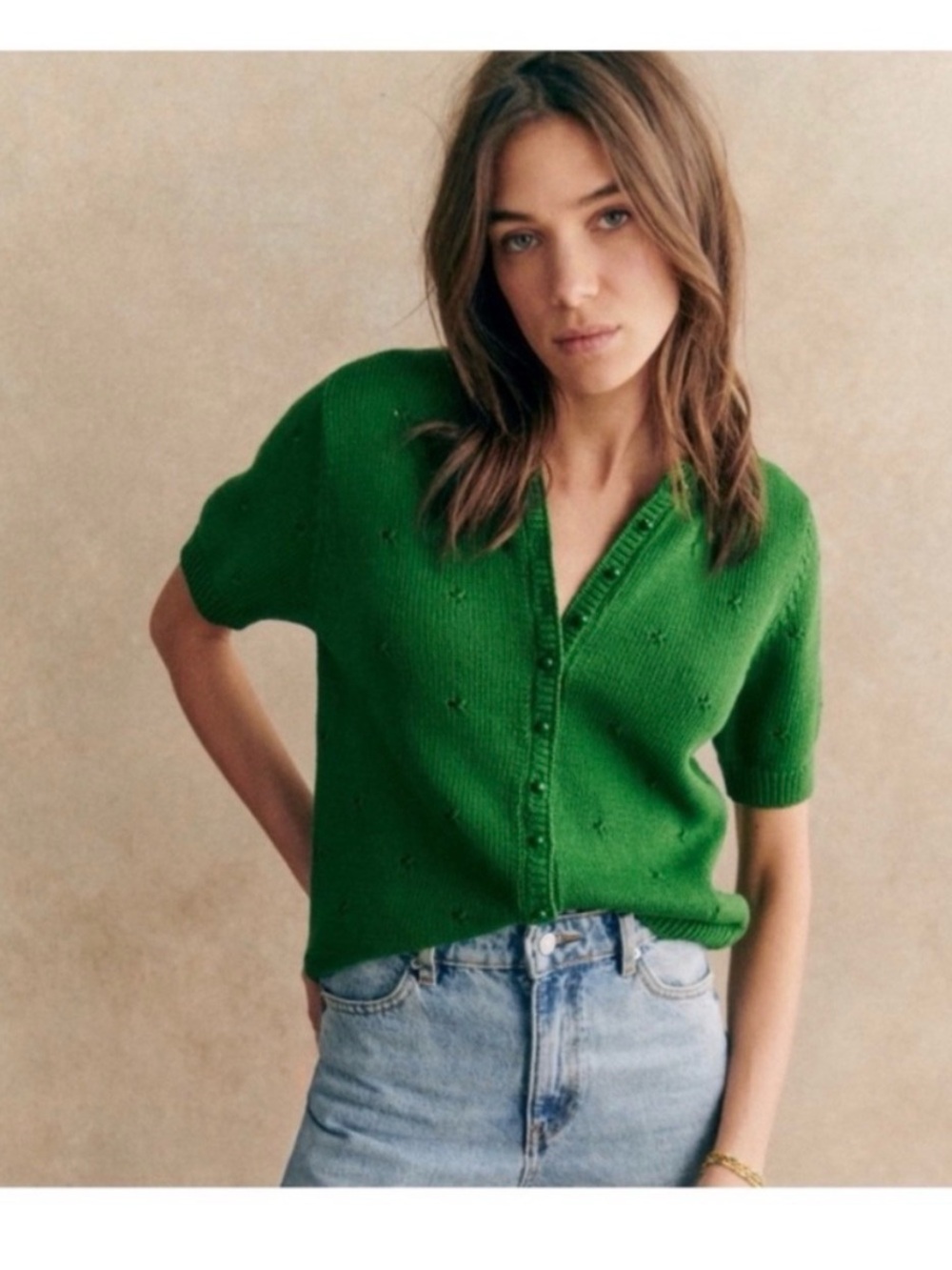 Sezane Kyle Cardigan size S in Green